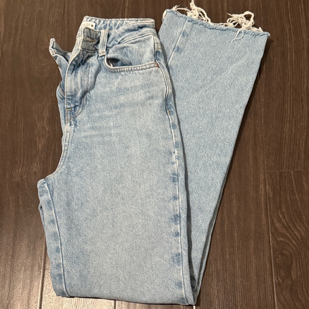 Zara Light Blue Straight Leg Jeans